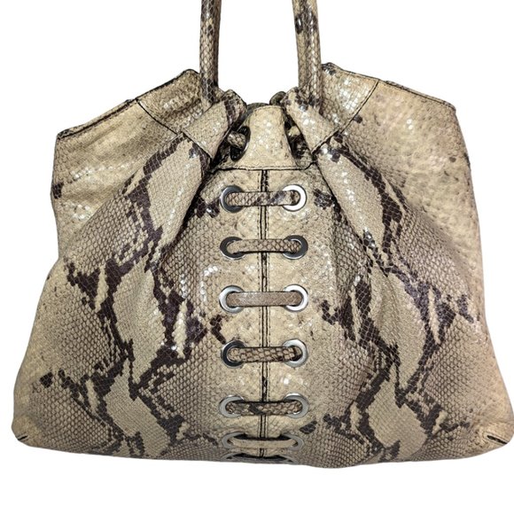 Michael Kors Embossed Snake Large Slouchy Hobo Bag EUC - Picture 4 of 13